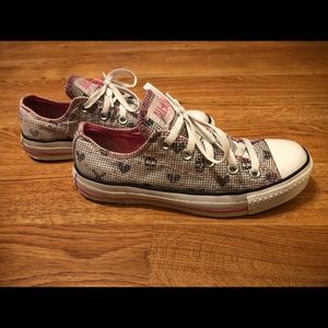 White Print Low Top Converse